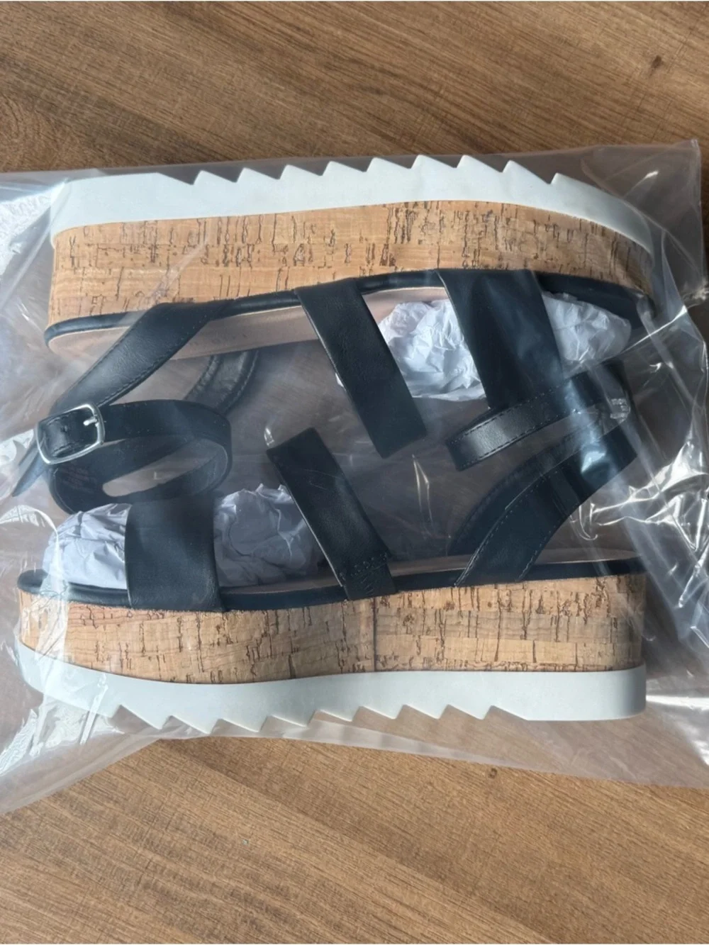 🧸 Madden Girl | NWOT • Steadyy Black Cork Platform Sandals with Ankle Strap
